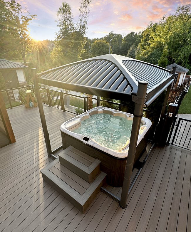HP25-SIG779-Platinium-Hot-Tub-Install-Orangeville-Sunset-Image1731