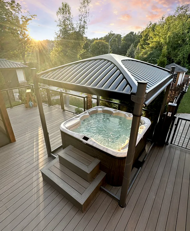 HP25-SIG779-Platinium-Hot-Tub-Install-Orangeville-Sunset-Image1731