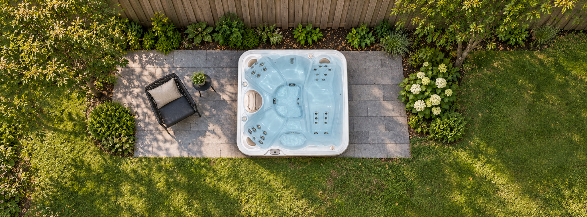 Spa i svensk trädgård